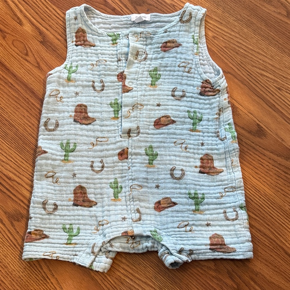 Angel Dear Muslin Cowboy Shortie Romper, 18-24 Months